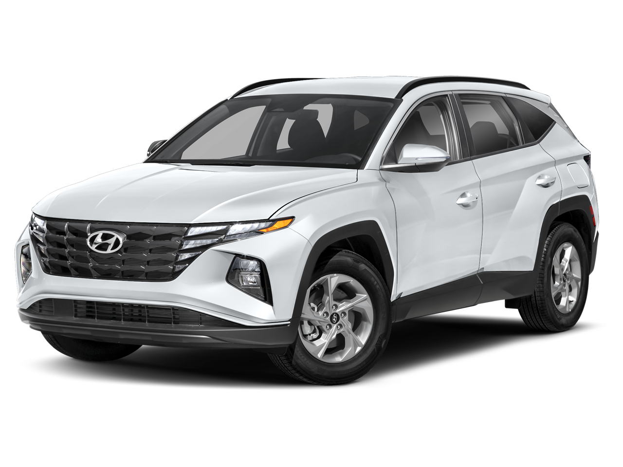 2022 Hyundai Tucson SEL in Quartz White — front three-quarter view