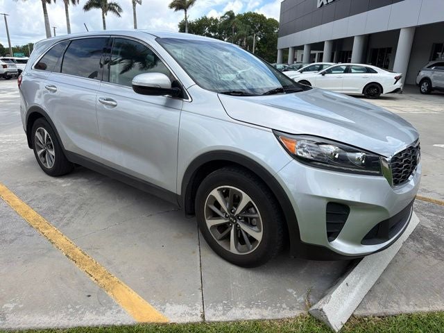 2020 Kia Sorento LX in Sparkling Silver — front three-quarter view